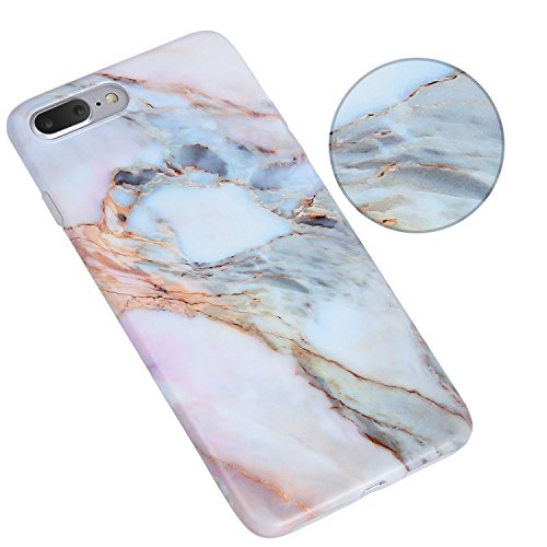 iPhone 7 Plus Marble Case, iPhone 8 Plus Case, Imikokoâ„¢ Slim-Fit Anti-Scratch Shock Proof [Stone Texture Collection] Print TPU Soft Case for iPhone 7 Plus / 8 Plus-Turquoise (5.5 inch)