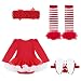 iEFiEL Baby Girls Christmas Outfits Tutu Romper Dress with Headband Leg Warmers Shoes Sets Christmas Deer 0-3 Months