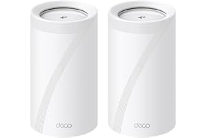‎TP-LINK TP-Link Deco BE85 Wi-Fi 7 Mesh WLAN-Set, BE19000 Tri-Band-Router und Repeater (10 Gbit/s Ethernet/Glasfaser-Port, 19 Gbps Wi-Fi-Geschwindigkeit, WPA3, 320 MHz Kanäle, 6 GHz)