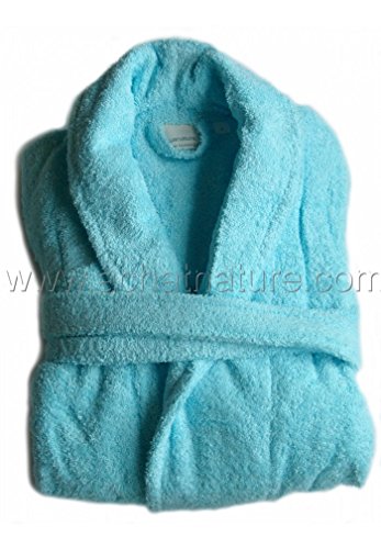 Aquanatura Peignoir en coton Bio, coloris lagon, Taille XL