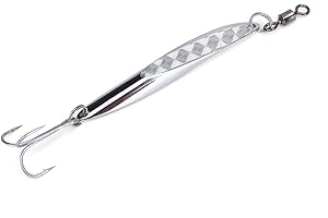 QIILU Señuelo de Cebo de Pesca,Señuelo de Lentejuelas de Pesca Metal Señuelos de Pesca Superficie Cebo de Cuchara Duro Bajo Jig Lure Accesorio de Aparejos de Pescado(Plata 28g)