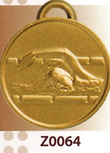 10 AWARD WINNERS MEDALS-SPORTS SWIM FINISHED 32 MM-ALLOY ZAMA WITH RIBBON TRI-MADE IN ITALY CAN BE PERSONALISED WITH INITIALS TO BE MADE