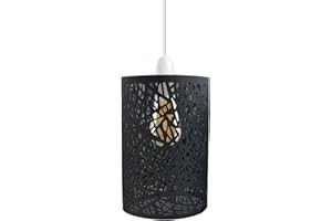 LEDSone Vintage Cage Metal Lamp Shade - Industrial Metal Cage Light DIY Ceiling Pendant Lights for Dining Room Bedroom Loft Hallway (Black 4)