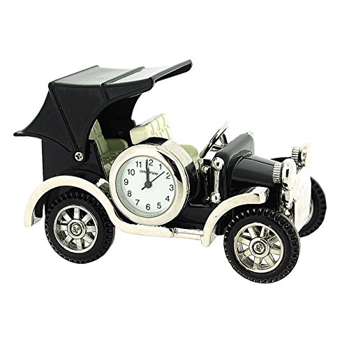 Novelty Miniatur Sammleruhr, Oldtimer,poliertes schwarzes Metall, 9707 Novelty Miniatur Sammleruhr, Oldtimer,poliertes schwarzes Metall, 9707