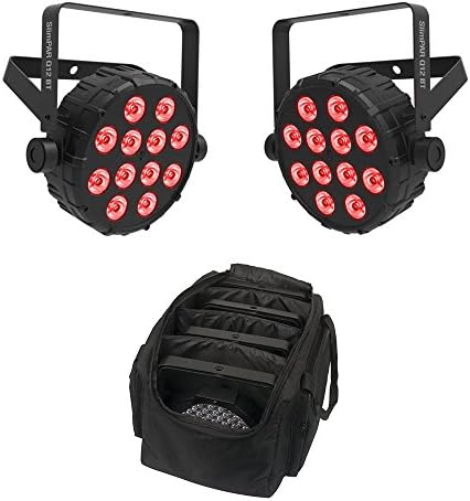 2x Chauvet DJ SlimPAR Q12 Bluetooth Wireless LED PAR Can inc. Carry Bags