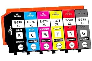 Supply Guy 6 Wkłady atramentowe kompatybilne z Epson 378XL 478XL Multipack dla Expression Photo HD XP15000