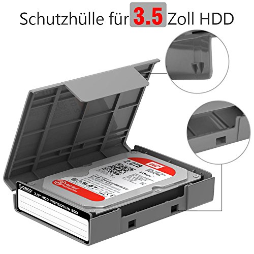 [2 Stück] ORICO 3.5 Zoll HDD Schutzhülle Brandschutz Kiste Box Hard Drive Festplatte Den Kasten PHP35 - 3