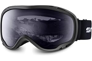 Snowledge Ski Snowboard Goggles with UV400 Protection, Skiing Snowboarding Goggles of Dual Lens with Anti Fog for Men, Women,Helmet Compatible