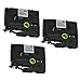 Produktbild Kreema 3pcs Etikettenband KZe-231 12mm x 8m Standard Laminiert Schwarz auf Weis Kassettenhersteller Kompatibel fur Brother P-Touch TZ231 TZe-321