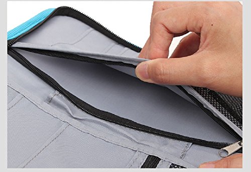 URAQT Reiseorganizer Reisedokumententasche Reisebrieftasche mit Reißverschluss, Reisepass Tasche, RFID-Blockierung für Reisedokumente, Kreditkarten Visitenkarten - 5