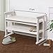 Produktbild LI JING SHOP - Massivholz Für Schuh Hocker, Tür / Halle Schuh-Typ Schuh Hocker Sofa Hocker Aufbewahrung Hocker, Größe: 77 * 33 * 51CM ( Farbe : Weiß , größe : 77*33*51CM )