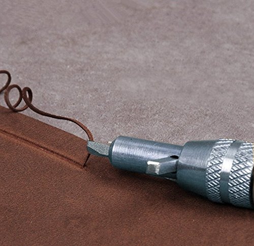 BTSKY 5 in 1 DIY Lederhand Nahtversenker / Lederhobel mit Parallelanschlag Leder Werkzeug Einstellbare Stitching Groover Crease Rillenzieher Kantenzieher - 5