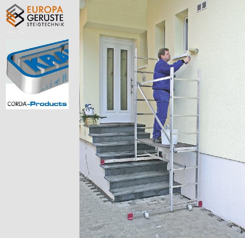 Krause CORDA Montagegerüst mit 2×15 Trittstufen, 5 m Arbsitshöhe, 1500 mm x 520 mm Plattform Durchmesser - 4