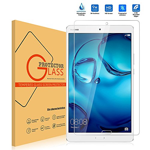 Viflykoo Huawei MediaPad M3 Panzerglas Schutzfolie, Härtegrad 9H 2.5D superdünn kratzfest HD Klar Ballistic gehärtetem Glas Displayschutzfolie für Huawei MediaPad M3
