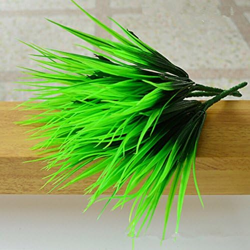 Wasper(TM) 10Pcs/lot Artificial Green Plants 7 Fork Simulation Plastic Fresh Grass for Aquarium Fish Tank Decoration Aquatic Supplies