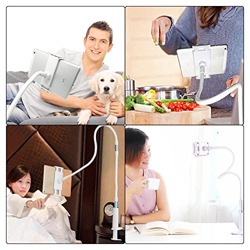 Zilong Flexible Arm Tablet Standplatz, 110cm Schwanenhals Halterung, drehbar 360 Grad Desktop-Ständer, iPad-Halter-Standplatz mit ultra-stabile Bolzen-Klemmplatt - 7