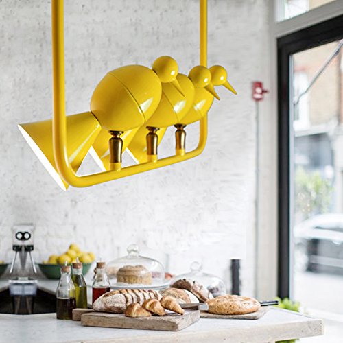 Preisvergleich Produktbild Moderne Kind Vogel Kronleuchter Einfache Kreative Persönlichkeit Schlafzimmer Pendelleuchte Metall Esssaal Kinderzimmer Hängelampe Höhenverstellbar G4×3 LED Deckenleuchte