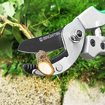 Grüntek GRÜNTEK Sécateur à enclume TOUCAN 195mm avec lame en acier japonais SK5, avec poignées Soft-touch.