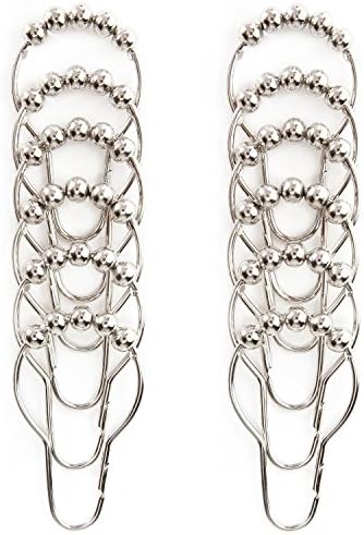 Arlent Rustproof Stainless Steel Shower Curtain Hooks &amp; Rings Ring Hooks Hangers Modern &amp; Luxury Decorative Design Round Rollers Made of Heavy Duty High Grade Corrosion Free Brushed &amp; Polished Silver Nickel Set of 12