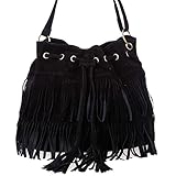 Zeagoo Womens Faux Suede Fringe Tassels Cross-body Shoulder Bag