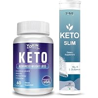 Vokin Biotech Keto 60 Capsules for weight loss (Blue) & Free Exclusive Keto Slim Water Soluble 20 Tablets
