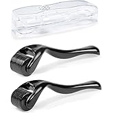 Zemolo 2 Stück Dermaroller 0,5mm mit 1,0 mm,Bartroller Microneedling Roller mit 540 Nadeln Micronadeln, Derma Roller für Mann