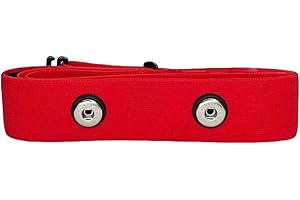 IUSOT Heart Rate Monitor Soft Chest Strap Replacement for My Zone Mz-1 Mz-3, Adjustable HR Sensor Belt for Garmin Polar H10 Wahoo CooSpo（Red/Black）