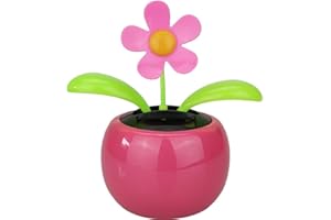 Demarkt Solar Wackel Blume Wackelblume Solarblume Solar Wackelblume Blume für Auto Balkon (Rosa)