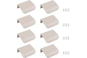 MOROBOR poignée au bord du doigt, 8 poignées de tiroir de style moderne cachées, poignée de tiroir métallique d'armoire invisible en alliage d'aluminium, gris 50 mm/cachemire