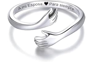 BRAMART Anillo de Mujer A Mi Esposa Regalo de Amor para Ella Aniversario Regalos de Boda, Talla Ajustable - Estuche Incluido