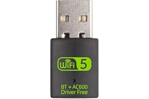RMFC USB WiFi Bluetooth Adapter, Wireless Wi-Fi Dongle 600mbps Dual Band 2.4G/5.8G USB Bluetooth V4.2 Network Card WIFI Receiver for Laptop Desktop PC Win10/8/8.1/7