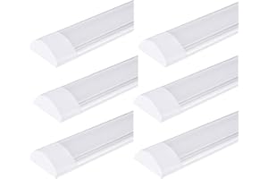 VIUGREUM 6 piezas 4ft LED tubo de luz 120cm, 40w Tubo led integrado 6000k 130°Ángulo de luz, Luz de día Lámpara LED Tubo 4800LM, led tubo para sala de estar, baño, cocina, garaje, almacén(Blanco Frío)