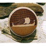 Möbelknauf Wikinger Möbelknopf Wikingerschiff Gravur Buche natur