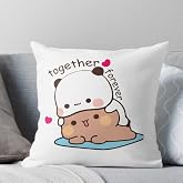 CRAFT MANIACS Bubu Dudu Together Forever 16 * 16 Pillow with Filler Inside Best Friendship/Rakshabandhan Day Gift for Your Sp