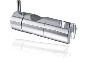 DIKER Shower Head Holder Clamp Bracket Adjustable Replacement, On Wall Mount Shower Bracket, Slider Clamp Holder Bracket, Chrome Plated (25mm, Silver)