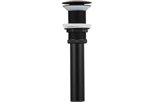 Ciencia Piletta per lavabo Pop Up senza troppo piena, in ottone pop, tappo di scarico, nero, BW03B-1