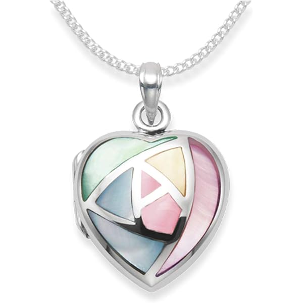 Sterling Silver Two Tone Heart Locket With An 18" Chain And - View #8