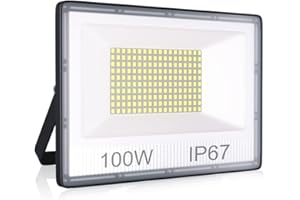 ANNIFUNLY Faretto LED da Esterno 100W 10000LM, 6500K Bianco Freddo IP67 Impermeabile per Giardino, Garage, Cortile, Terrazza