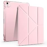 Aksesuarcim Apple iPad Air 11 2025 M3 ile Uyumlu Kılıf Silikon Yumuşak Kalem B&ouml;lmeli Esnek 4 Farklı Stand Olabilen Tablet Kıl
