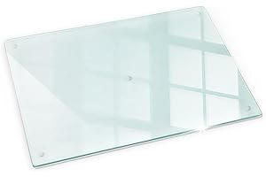 GENERIC Wallfluent Planche à Découper Transparente Résistant aux rayures Verre Trempé Protège Plan de Travail 80x52 cm