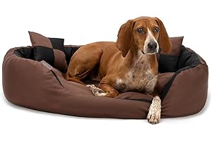 LIONTO Dibea DB00211 Legowisko, M/85x70x20 cm, Czarny/Brązowy