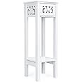woodluv Bedside Table, Side Table, Tall Telephone Table, Drawer Storage unit, End Table, for Bedroom, Living Room - White