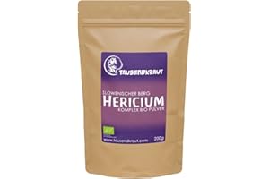 ‎TAUSENDKRAUT FÜR MEHR LEBENSQUALITÄT! Bio Vitalpilz Pulver - Reishi - Hericium - Cordyceps - Shiitake - EU Herstellung - Premium Qualität von Tausendkraut - 200g bis 500g (200 g, Hericium 200g)