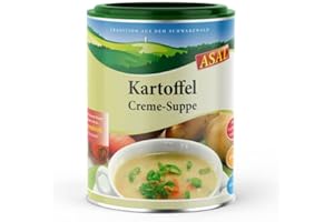 Asal Potato Cream Soup 450 g for 5.6 Litre Soup - Delicious Soup with 78% Potato Flakes, Simply Pour with Hot Water, A Quick Snack for the Office, Also as Stew with Side Dishes Tasty, Gluten and
