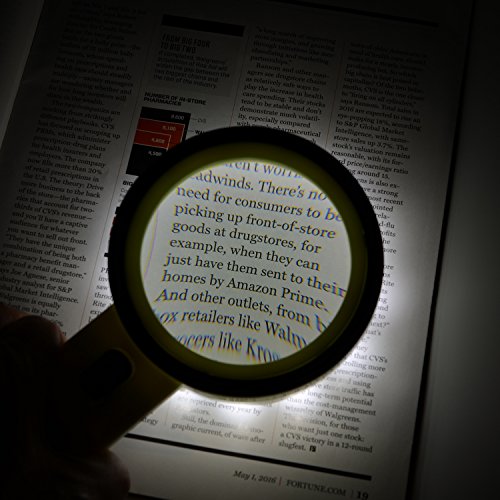 Lupa de mano extra grande y luz LED  XYK 20X mejor tama  o jumbo de lupa para lectura  inspecci  n  explorar  pasatiempos y m  s  blanca 