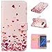 Produktbild CaseHome Samsung Galaxy S7 Edge Hülle,Schutzhülle Tasche Leder Mit Kartenfach Magnetverschluss Standfunktion Slim-Schutzhülle Folio Schalen Fall Mit Karten-/Geldscheinfach Für Samsung Galaxy S7 Edge-Rosa Liebes Herz