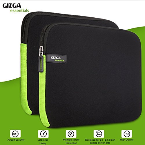 GIZGA 15-15.6 Zoll Laptop Schutzthülle für Macbook Pro Retina 15, ThinkPad S5/E560/E550/E565, Acer Aspire E15, Asus, hp, Lenovo, Dell, Schwarz mit Grün - 6