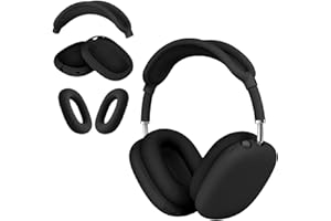 TUNYINSH 3 in 1 Silicone Case Cover for AirPods Max Headphones, Anti-Scratch Ear Pad Case Cover/Ear Cups Cover/Headband Cover for AirPods Max (black)