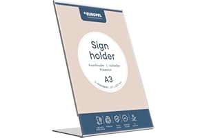 EUROPEL OPUS 2 350127 - Soporte de sobremesa, inclinado, acrilico Transparente, para A3 vertical