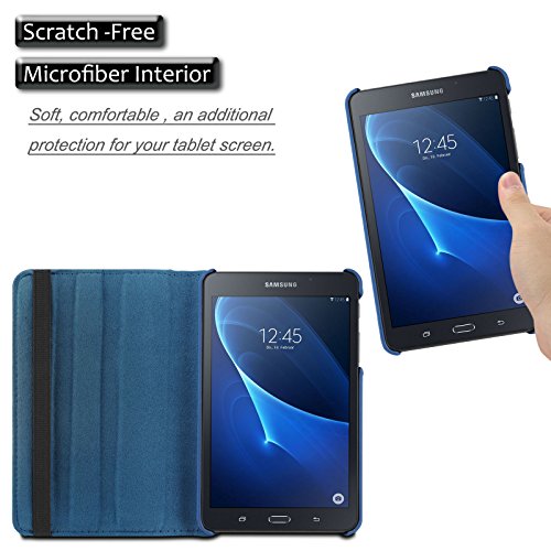 Infiland Samsung Galaxy Tab A 7.0 Hülle Case – PU Ledertasche lederhülle 360° Drehbarer Stand Cover Case Schutzhülle Tasche Etui für Samsung Galaxy Tab A 7.0 17,8 cm SM-T280 (7 Zoll)Tablet-PC(Dunkleblau) - 5